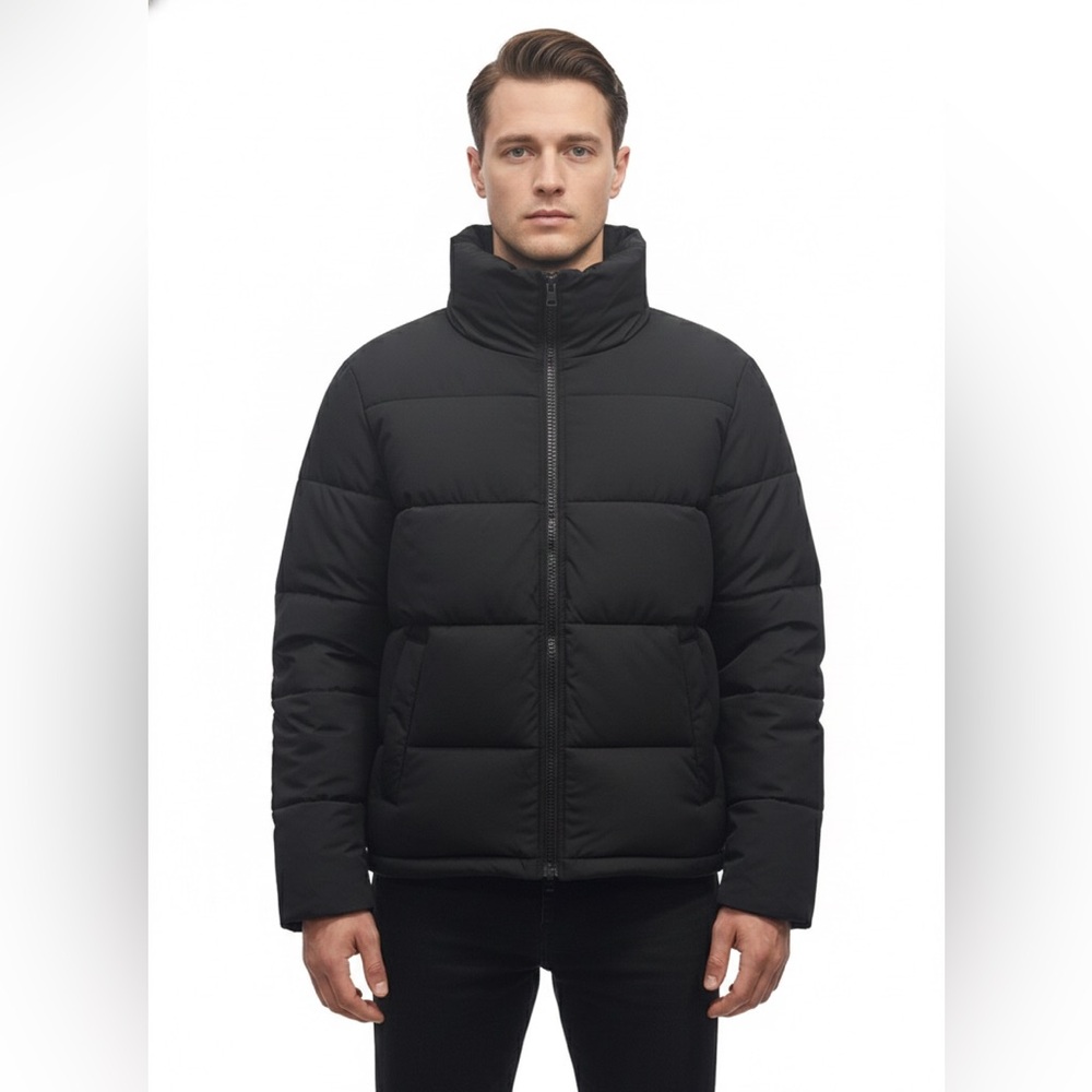 Abercrombie & Fitch Men's Black Puffer Jacket